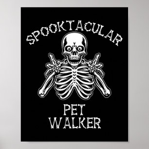 Affiche Drôle Éffrayant Spooktacular Pet Walker Halloween