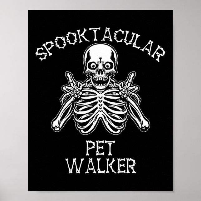 Affiche Drôle Éffrayant Spooktacular Pet Walker Halloween (Devant)