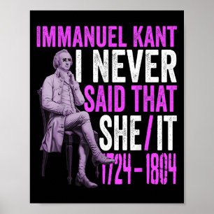 Affiche Drôle Emmanuel Kant Citation Philosophie Lover Gra