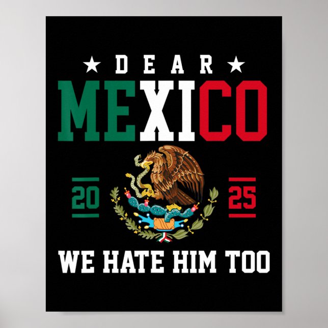 Affiche Drôle Empathy Mexicaine Cher Mexique Nous Le haïss (Devant)