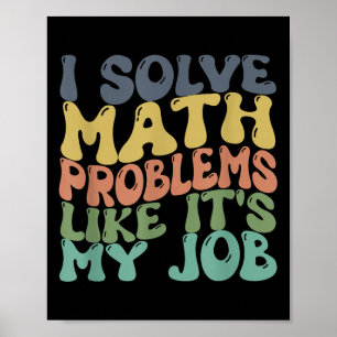 Affiche Drôle Enseignant Math Plaisanter Hommes Femmes Fun