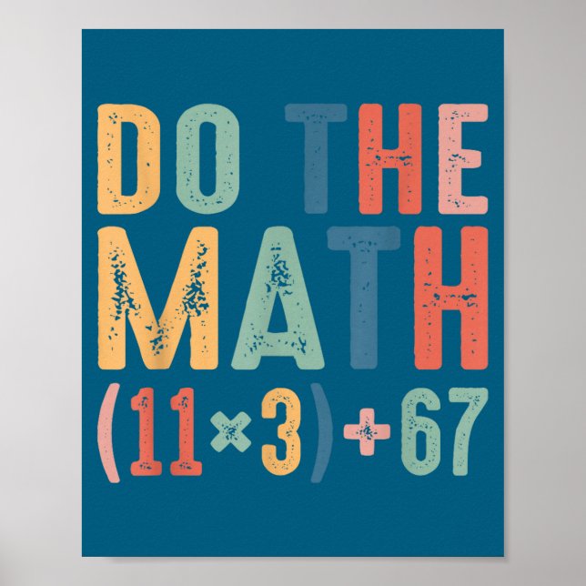 Affiche Drôle équation de mathématiques scolaires de 100 j (Devant)