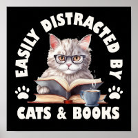 Drôle Facilement Distrait Par Les Chats Et Les Liv