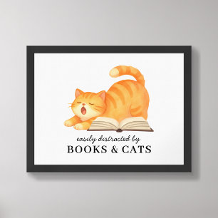 Affiche Drôle facilement distrait par les livres et les ch