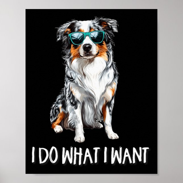 Affiche Drôle Fais Ce Que Je Veux Blue Merle Bergger Austr (Devant)