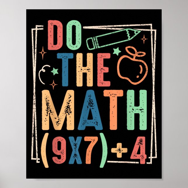 Affiche Drôle Fais Le Calcul 67 Mème Six Sept Garçon Fille (Devant)