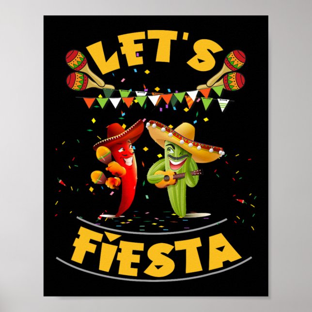 Affiche Drôle Faisons la Fiesta Cinco De Mayo Hommes Femme (Devant)