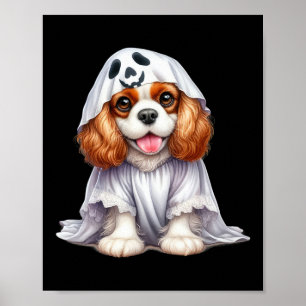 Affiche Drôle Fantôme Cavalier Roi Charles Espagnol Chien