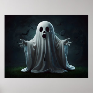 Affiche Drôle fantôme d'Halloween