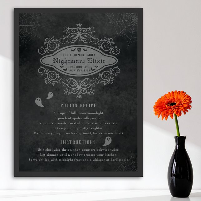 Affiche Drôle Fantôme Et La Recette Nightmare Jouer Hallow (Créateur téléchargé)