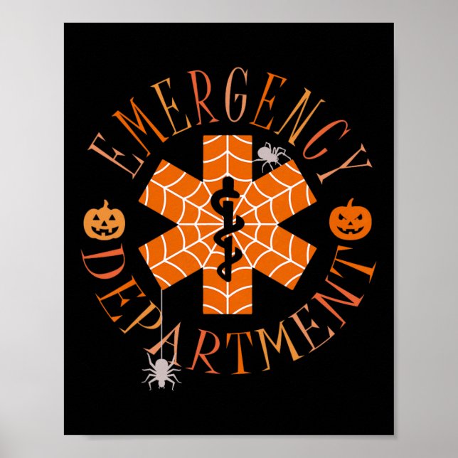 Affiche Drôle Fantôme Halloween Service d'urgence Er Er Cr (Devant)