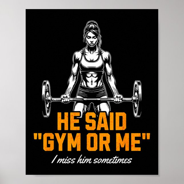 Affiche Drôle Femme Poids Levant Bodybuilding Saying Graph (Devant)