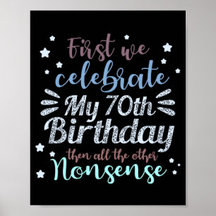 Affiche drôle fêter le 70e anniversaire
