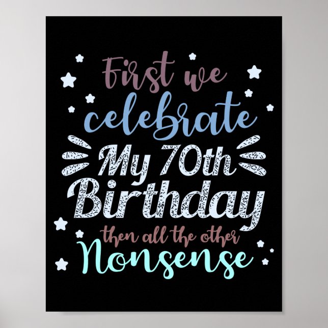 Affiche drôle fêter le 70e anniversaire (Devant)