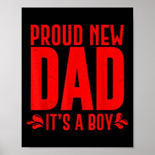 Affiche Drôle Fier Nouveau Papa C'est Un Garçon Cadeau Pou