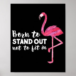 Affiche Drôle Flamant rose mignon Dire Citation Animal Tro
