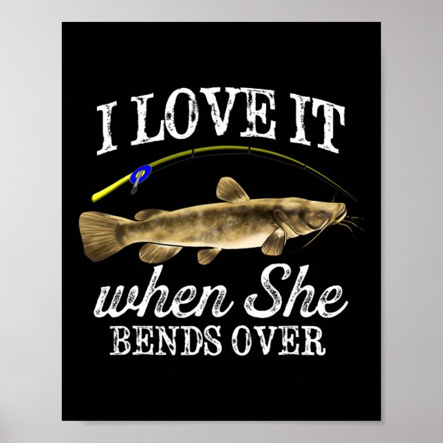 Affiche Drôle Flathead Catfish Pêche Poisson d'eau douce G (Devant)
