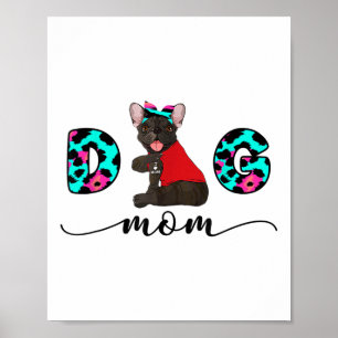 Affiche Drôle Français Bulldog Tattoo Je t'aime Chien Mama