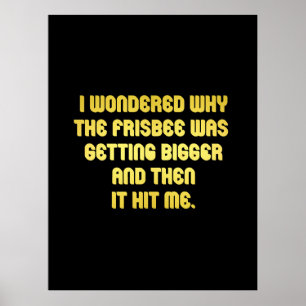 Affiche Drôle Frisbee Joke