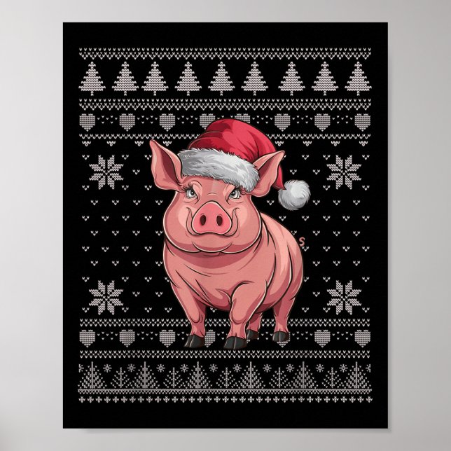Affiche Drôle G laide pull Noël Père Noël Xmas Pjs (Devant)