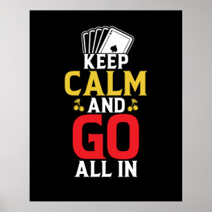 Affiche Drôle garder calme poker mot art