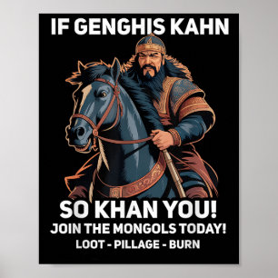 Affiche Drôle Genghis Khan Citation Drôle Histoire de la M