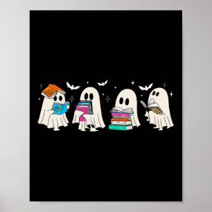 Affiche Drôle Ghost Livre Lecture Halloween Livres Lover T