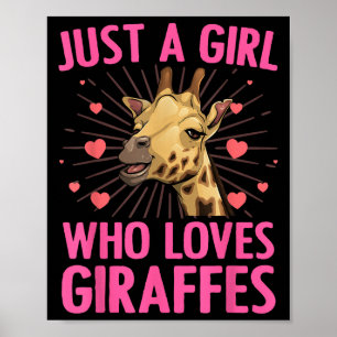Affiche Drôle Giraffe Design Pour Femmes Filles Safari Gir
