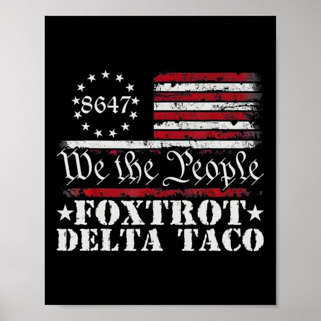 Affiche Drôle Go Taco Chemise Foxtrot Delta Taco 3 (Devant)