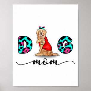 Affiche Drôle Golden Retriever Tattoo Je t'aime Chien Mama