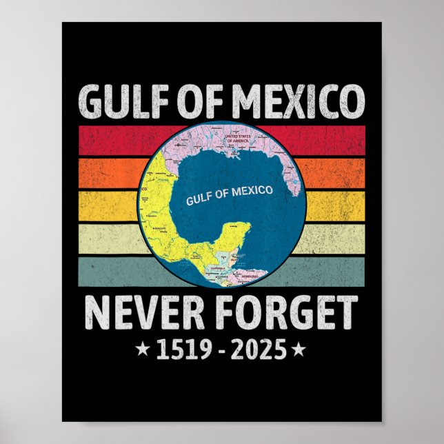 Affiche Drôle Golfe Des États-Unis D'Amérique Golfe Du Mex (Devant)