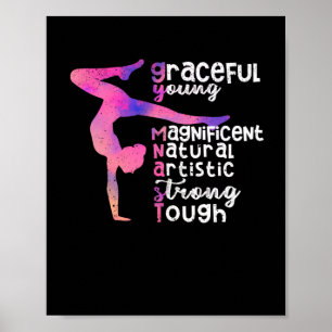 Affiche Drôle gracieux jeune magnifique gymnaste naturel