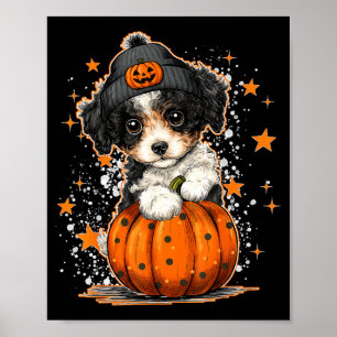 Affiche Drôle graphique de chien d'Odle Halloween citrouil