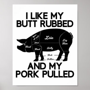 Affiche Drôle Griller Barbecue Porc Rub Byrbecue Lover Cad