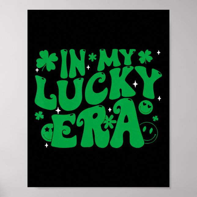 Affiche Drôle Groovy St Patricks Day Trèfle Dans Mon Chanc (Devant)