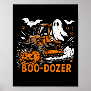 Affiche Drôle Halloween Boo dozer Ghost Trucks Costume Par