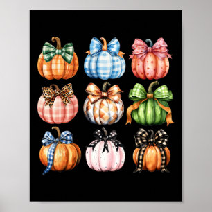 Affiche Drôle Halloween Coquette Bow Citrouille Automne Me