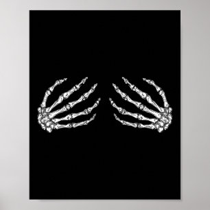 Affiche Drôle Halloween Costume de poitrine Fun Skeleton M