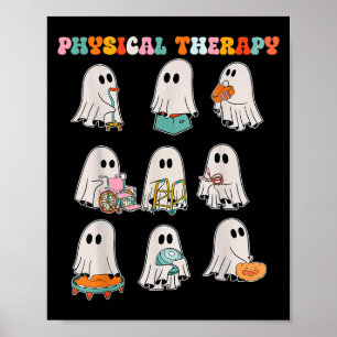 Affiche Drôle Halloween Ghost Physiothérapie Pt Physique
