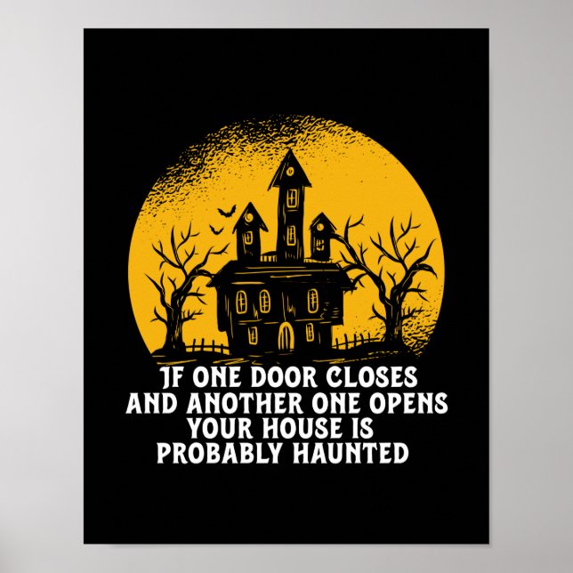 Affiche Drôle Halloween Haunted House Citation Inspiration (Devant)
