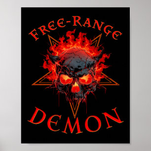 Affiche Drôle Halloween Hell Demon Crâne - Gothique Horreu