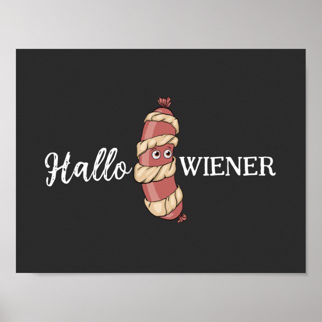 Affiche Drôle Halloween Hotdog maman Hallowiener Pun (Devant)
