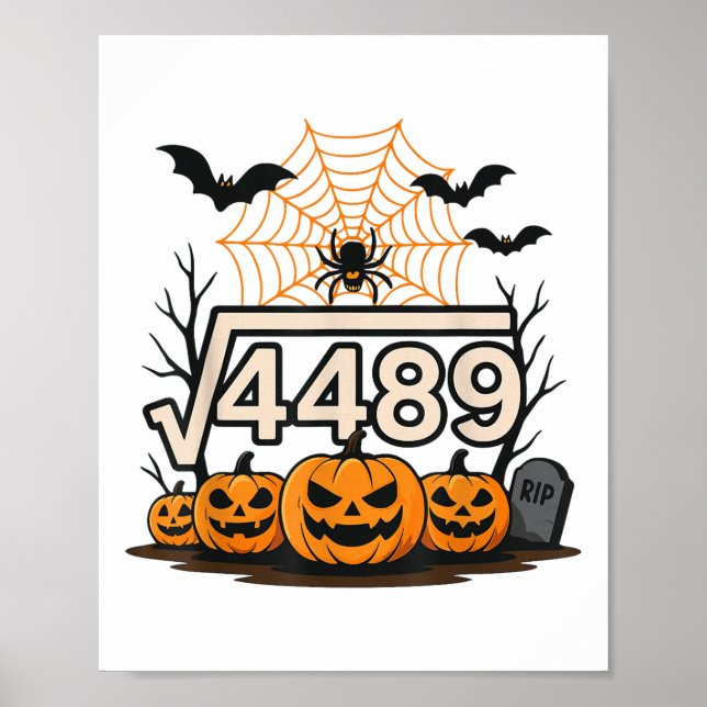 Affiche Drôle Halloween Racine Carrée 4489 67 Mème Math Ta (Devant)