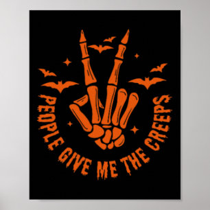 Affiche Drôle Halloween squelette chute main les gens me d