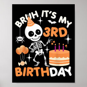 Affiche Drôle Halloween Squelette d'anniversaire, Bruh Son