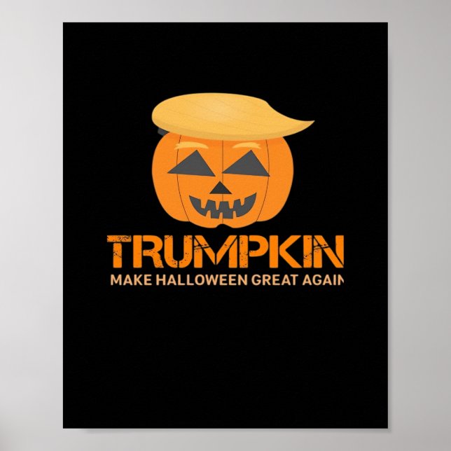 Affiche Drôle Halloween Trumpkin - Rendre Halloween grand  (Devant)