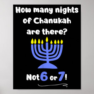 Affiche Drôle Hanukkah 67 Mème Professeur Combien de nuits
