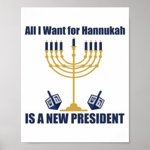 Affiche Drôle Hanukkah juif anti Trump politique