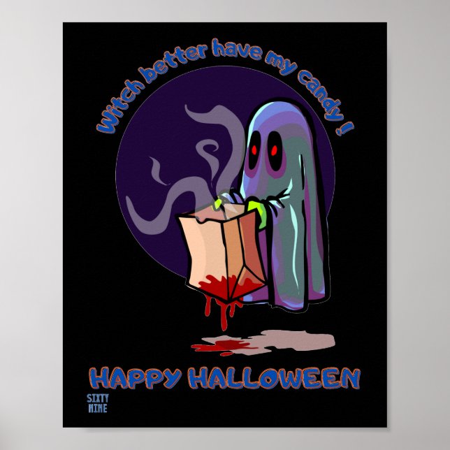 affiche drôle "HAPPY HALLOWEEN 2" (Devant)