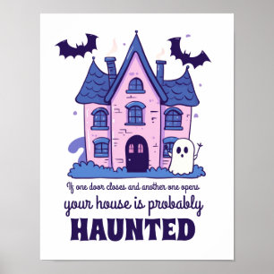 Affiche Drôle Haunted House Citation Horreur Film Hallowee